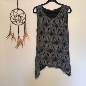Black and grey glittery tunic blouse!